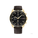 Tommy Hilfiger Men’s Quartz Leather Strap Black Dial 44mm Watch 1791836